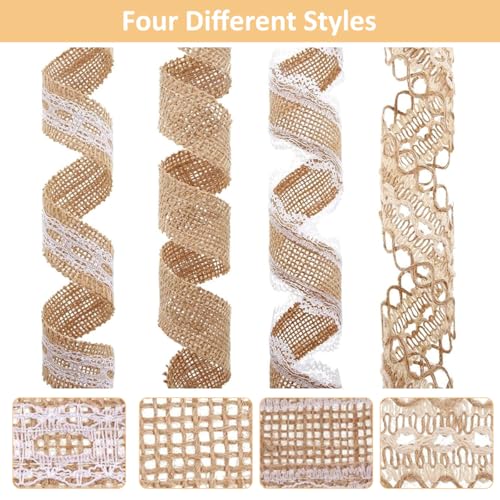 PALAY® 4 Rolls 13.12ft Jute Rope Burlap Ribbon Lace 32.8ft Hemp for Craft Ribbons Gift Wrapping Event Wedding Decorations Packing Materials Natural Fabric 3PCS PALAY® 4 Rolls 13.12ft Jute Rope Burlap Ribbon Lace 32.8ft Hemp for Craft Ribbons Gift Wrapping Event Wedding Decorations Packing Materials Natural Fabric 3PCS